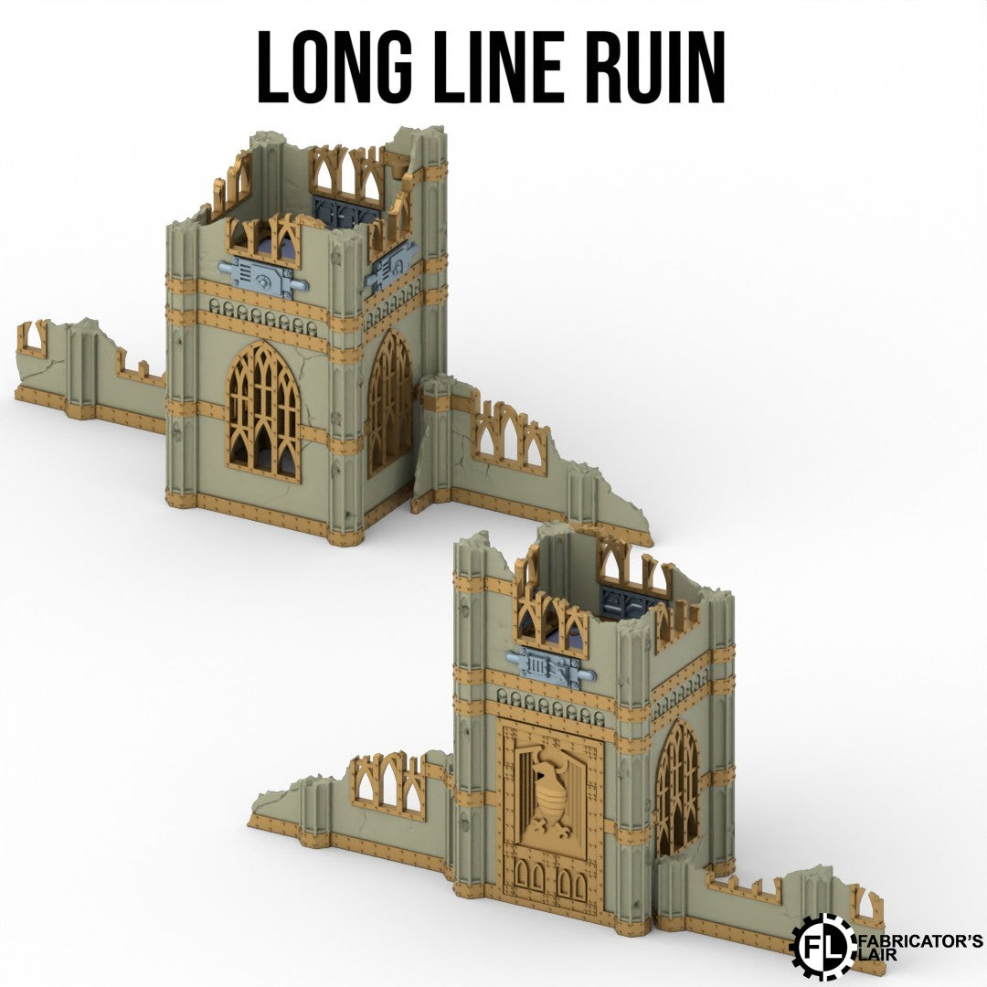 Set de Décors Gothiques Pliables Compatible Warhammer 40K 11e Edition : Table Complète (26 pièces)
