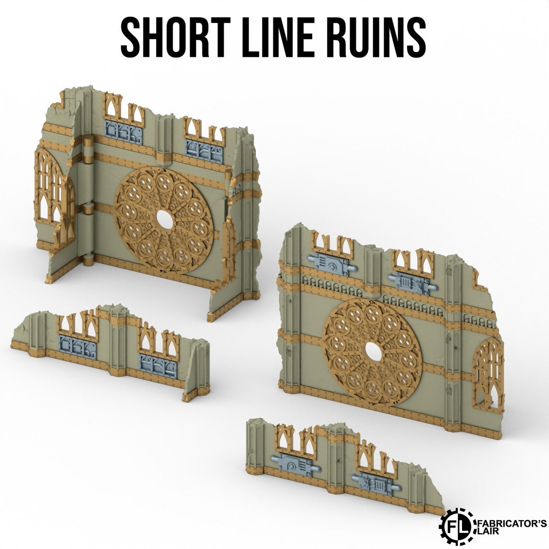 Set de Décors Gothiques Pliables Compatible Warhammer 40K 11e Edition : Table Complète (26 pièces)
