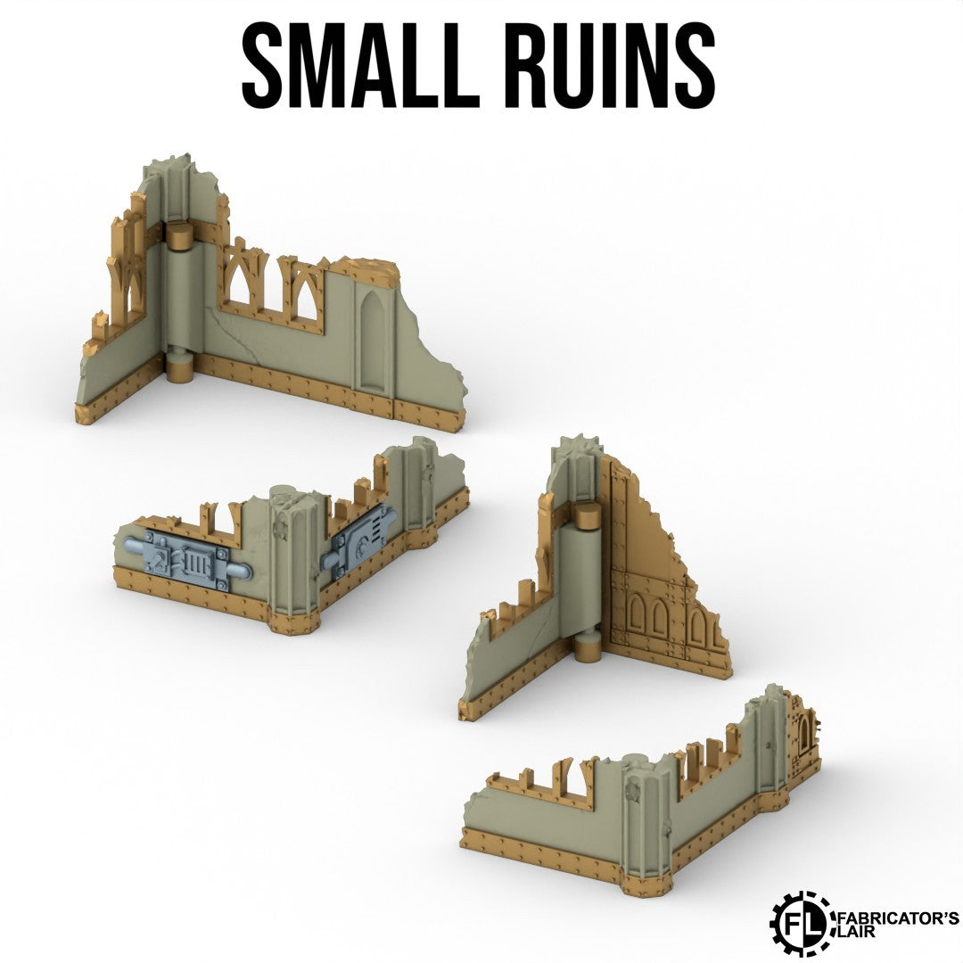Set de Décors Gothiques Pliables Compatible Warhammer 40K 11e Edition : Table Complète (26 pièces)