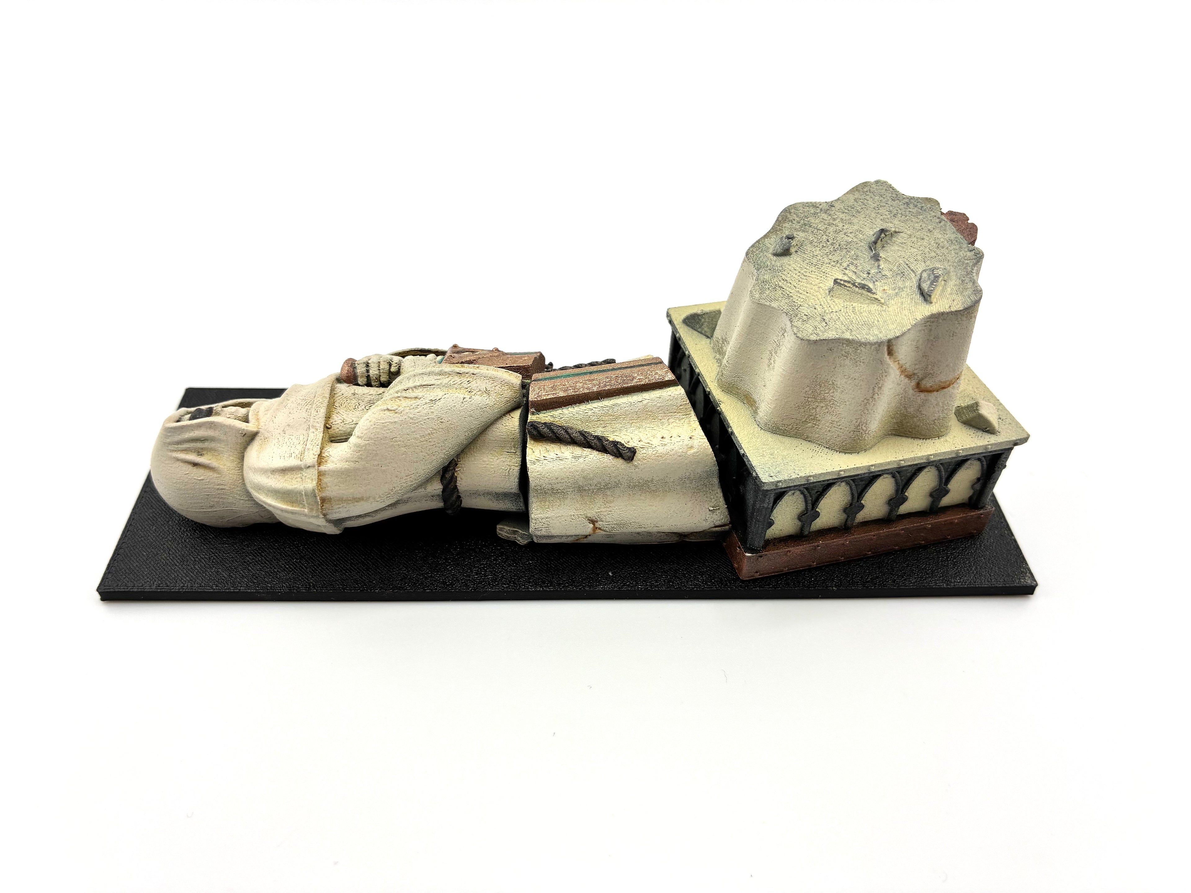 Fallen statue on a 6"x2" footprint