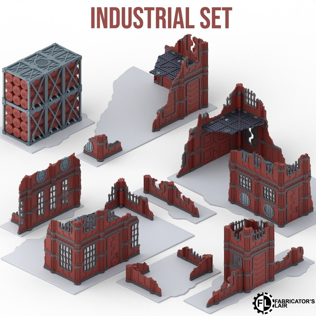 Set de Décors Industriels Pliables - Table Complète Optimisée pour 40K 11e Edition