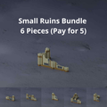 28mm 3D-printed bundle of 6 Small Ruins in grimdark style for wargames. 